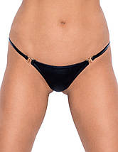 Трусики з мокрим ефектом Noir Handmade P008 Powerwetlook panty with gold clasp, XL, на застібках, фото 3