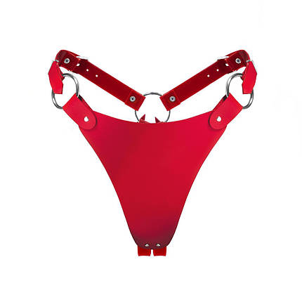 Трусики з натуральної шкіри Feral Feelings - String Bikini Red, фото 1
