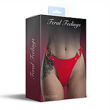 Трусики з натуральної шкіри Feral Feelings - String Bikini Red, фото 4