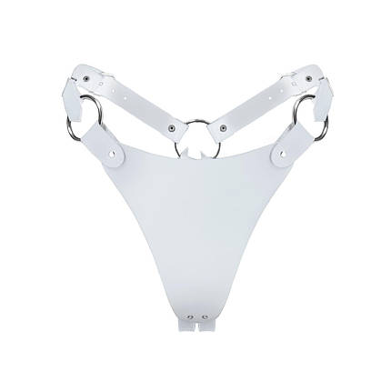 Трусики з натуральної шкіри Feral Feelings - String Bikini White, фото 1