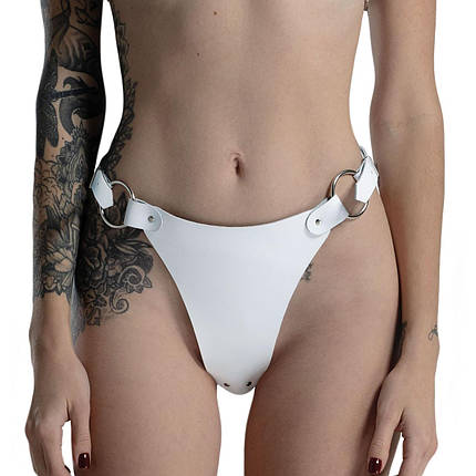 Трусики з натуральної шкіри Feral Feelings - String Bikini White, фото 2