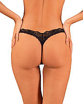 Мереживні стрінги Obsessive Donna Dream thong XS/S Black, низька посадка, фото 2