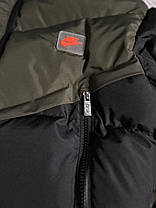 Куртка зимова Nike Storm Fit Black Khaki чоловічий пуховик Найк Шторм Фіт чорний хакі з капюшоном, фото 5