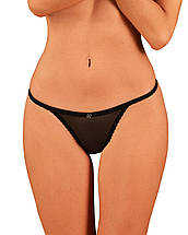 Прозорі стрінги із мереживом Obsessive Celia Noir thong XS/S, фото 3