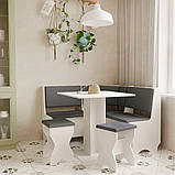 Кухонний куточок Еквадор, Стіл, Табуретки в комплекті білий (німфея альба), фото 3