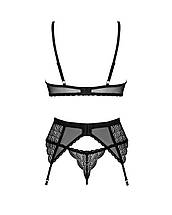 Комплект Obsessive Chemeris 3-pcs set XL/2XL, стрінги, пояс для панчіх, бюстгальтер, фото 4