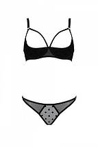 Еротичний комплект Passion MARINA SET WITH OPEN BRA, S/M, black, відкриті чашки, фото 3