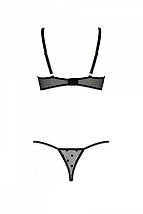 Еротичний комплект Passion MARINA SET WITH OPEN BRA, S/M, black, відкриті чашки, фото 4