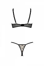 Еротичний комплект Passion MARINA SET WITH OPEN BRA, L/XL, beige, відкриті чашки, фото 4