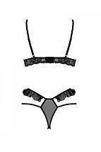 Еротичний комплект Passion DOLLY SET, L/XL, black, з відкритими чашками, фото 4