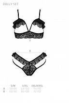 Еротичний комплект Passion DOLLY SET, L/XL, black, з відкритими чашками, фото 5
