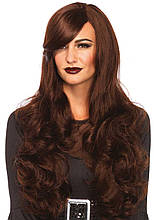 Хвиляста перука з косим чубчиком Leg Avenue Long Wavy Wig 68 см, коричнева