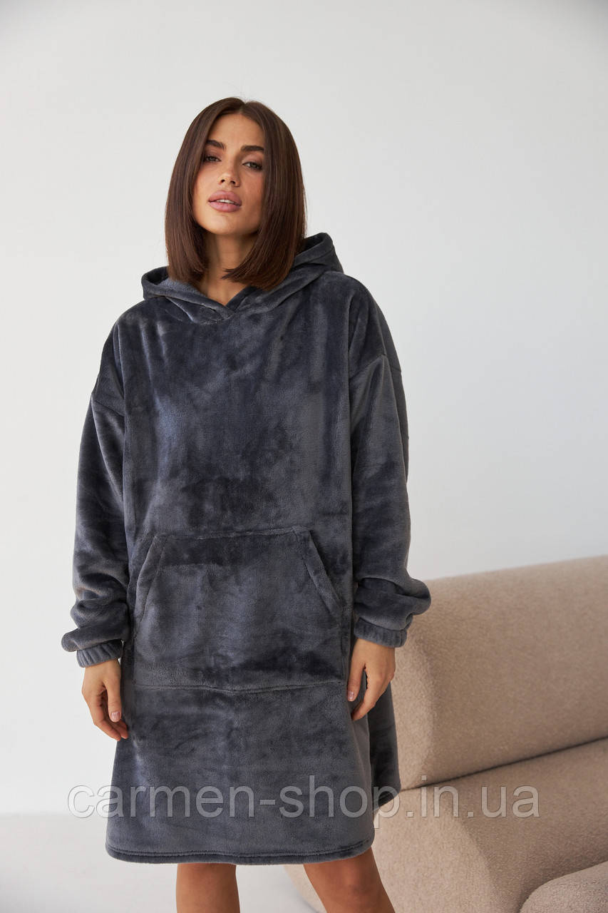 Худі-плед жіноче тепле з кишенями 0336 Barwa garments