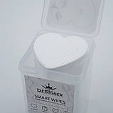 Білі серветки Designer Smart Wipes heart (200шт.уп.) у формі серця та з перфорацією, в контейнері, фото 2