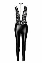 Комбінезон Noir Handmade F298 Libido, M, під латекс, мереживний верх, чокер, знімне намисто, доступ, фото 4