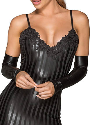 Мітенки Noir Handmade F213 Elastic eco leather fingerless gloves, S, екошкіра, фото 2