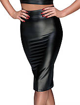 Спідниця-олівець зі шнурівкою Noir Handmade F152 Powerwetlook pencil skirt, 3XL, з мокрим ефектом, фото 2