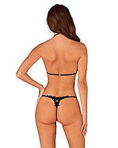 Напівпрозорий комплект Obsessive Celia Noir 2-pcs set XL/2XL, бюстгальтер, стрінги, фото 2
