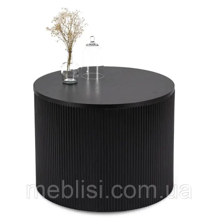 Чорний круглий журнальний стіл 60 HOPE 60X45 (MEBEL ELITE) ME.HOPE/CZ/CZ/L