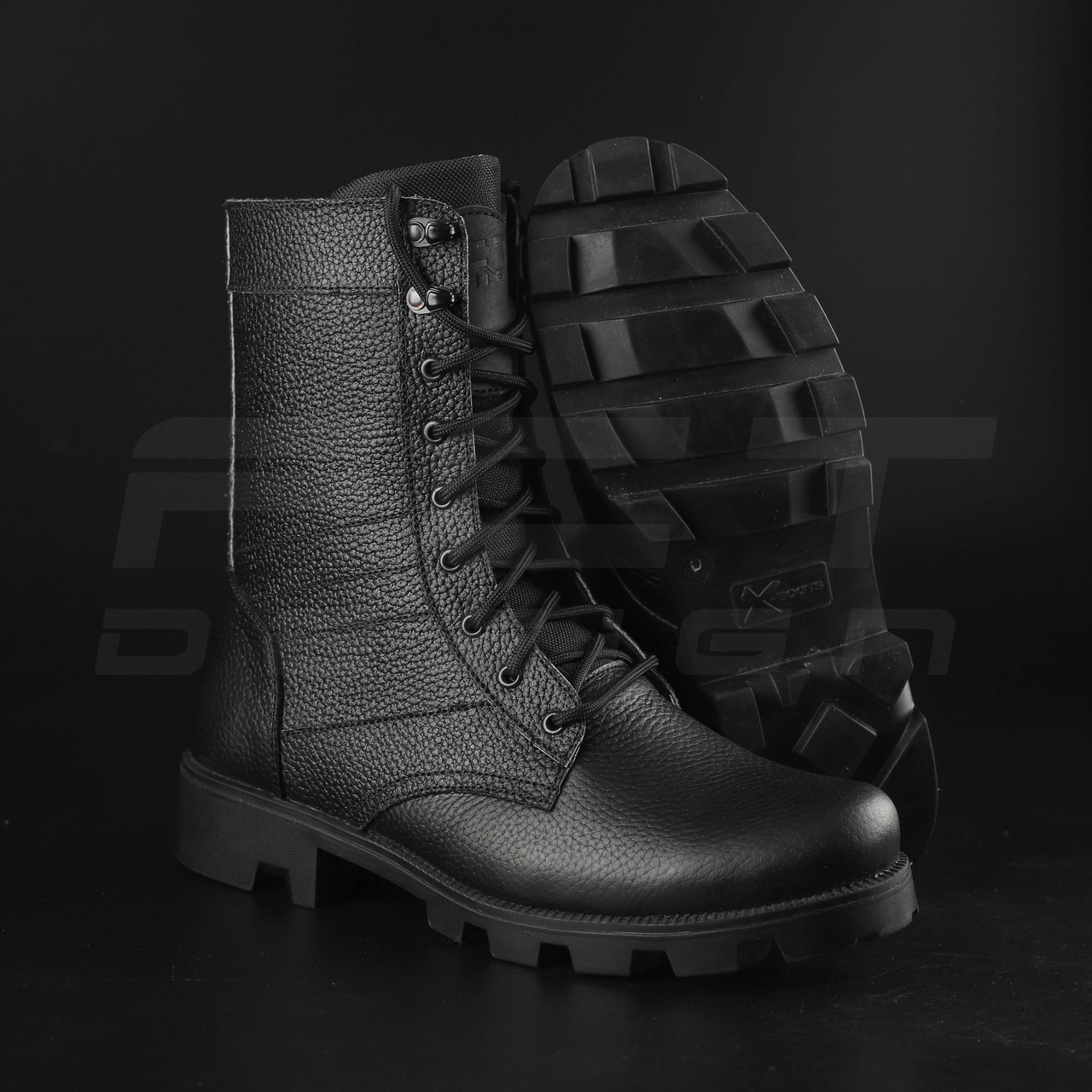 Берці рифлянки Талан демісезонні флотар чорні, фото 1