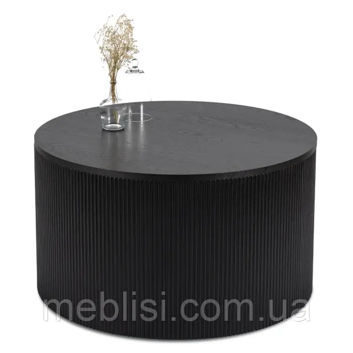 Чорний круглий журнальний стіл 80 HOPE MAX 60X45.5 (MEBEL ELITE) ME.MAXHOPE/CZ/CZ/L
