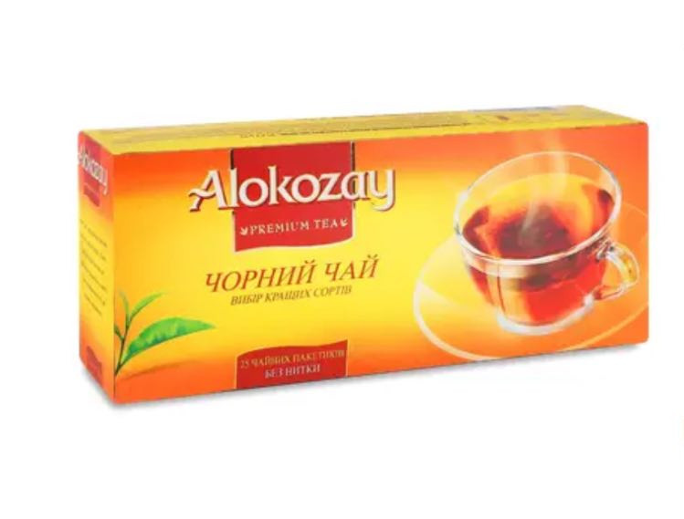 Чай чорний Alokozay у пакетиках без ярлика  25шт*2г, (Алокозай)