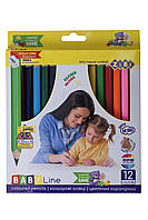 Олівці кольорові ZiBi Baby Line Jumbo зі стругачкою 12 кольорів