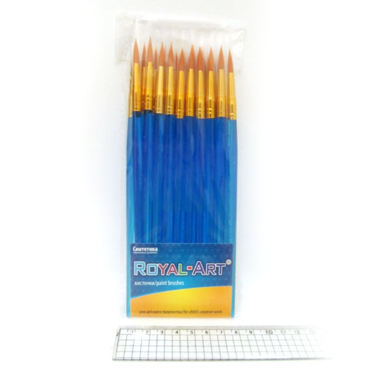 Пензель нейлон круглий 18,5 см, No8, пласт ручка, 20 шт. в уп. //, фото 1