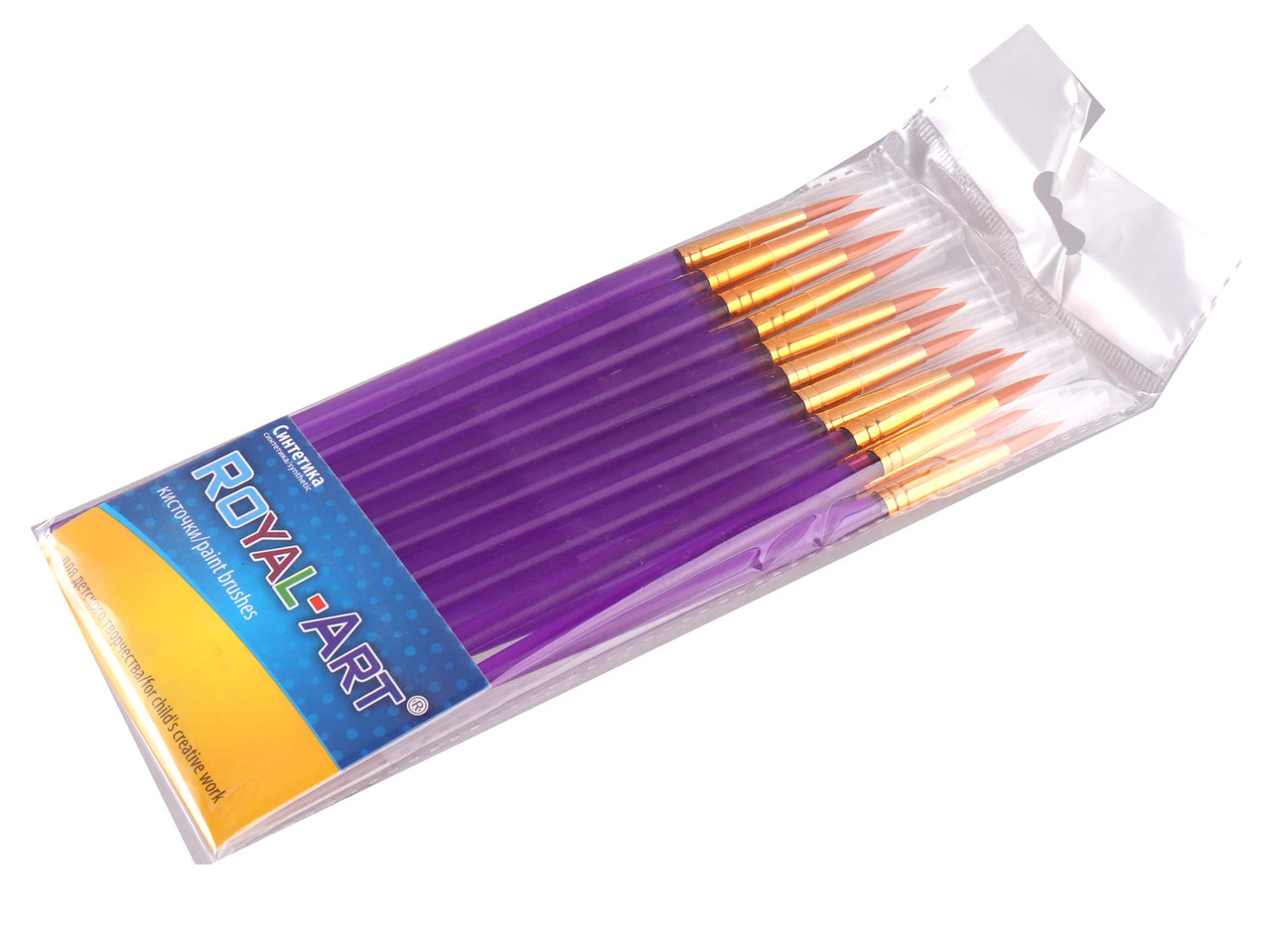 Пензель нейлон круглий 18 см, No7, пласт ручка, 20 шт. в уп. //, фото 1