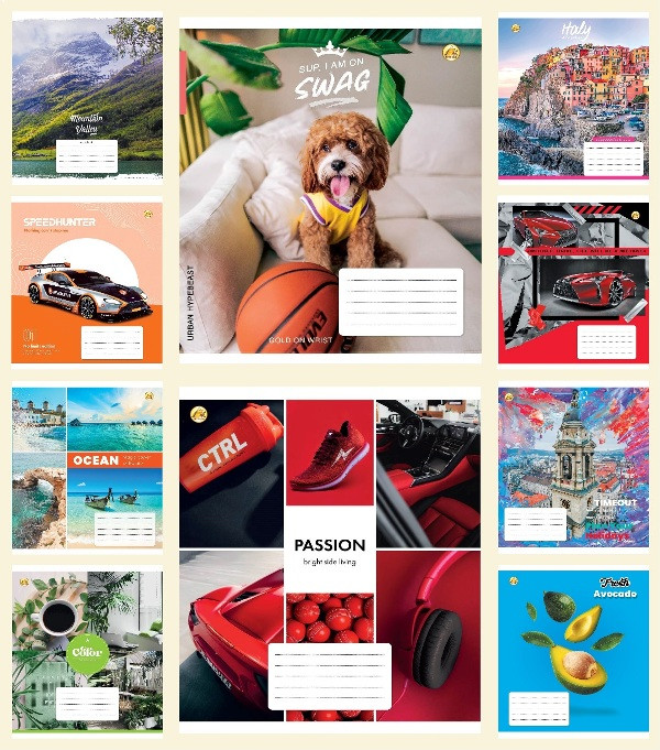 Зошит 24 арк. клітинка Люкс ТЕ11323 МІКС 24КЛ1, 20 шт. в уп. /400 10к. Тетрада, фото 1