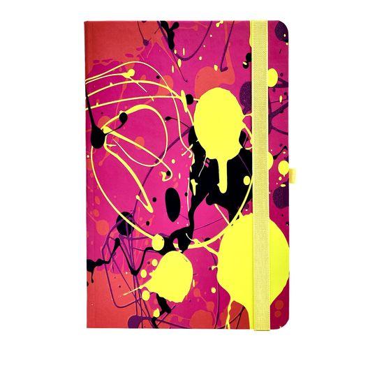 Книжка записна INFINITY, на гумці, 136х207мм, 96 арк., кліт., офсет крем., тв.лам.обкл., малинова, фото 1