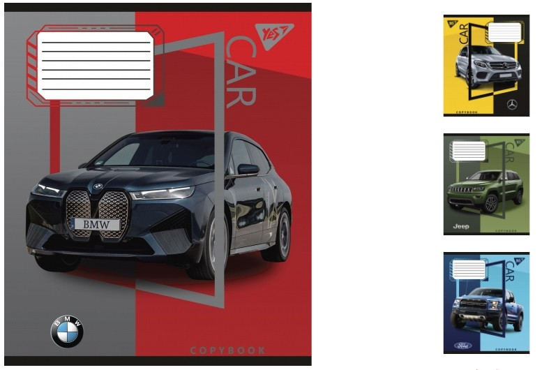 А5/18 кл. YES Colour car, зошит учнів. 25 шт. уп. //, фото 1