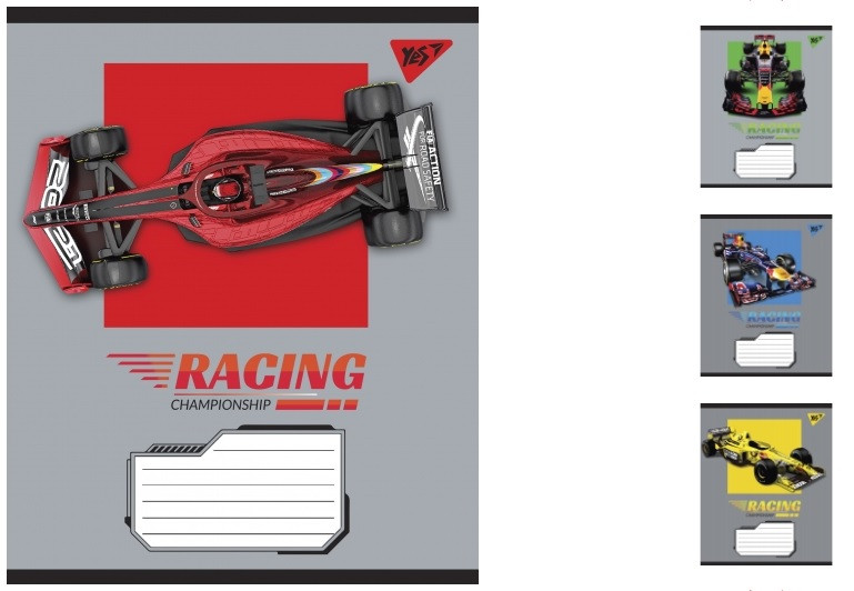 А5/18 кл. YES Racing championship, зошит учнів. 25 шт. уп. //, фото 1