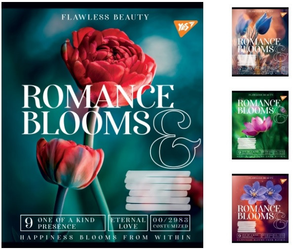 А5/24 кл. YES Romance blooms, зошит учнів. 20 шт. в уп. //, фото 1