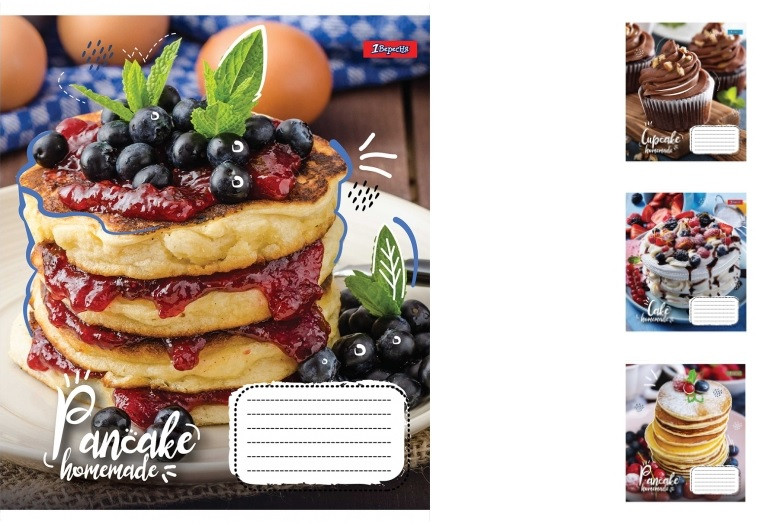 А5/60 кл. 1В Homemade cake, зошит дя записів 10 шт. у. уп. //, фото 1