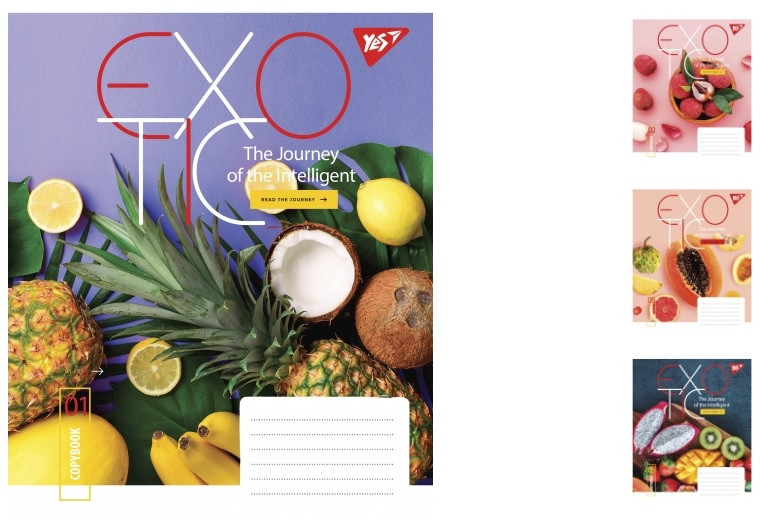 А5/60 кл. YES Exotic, зошит дя записів 10 шт. у. уп. //, фото 1