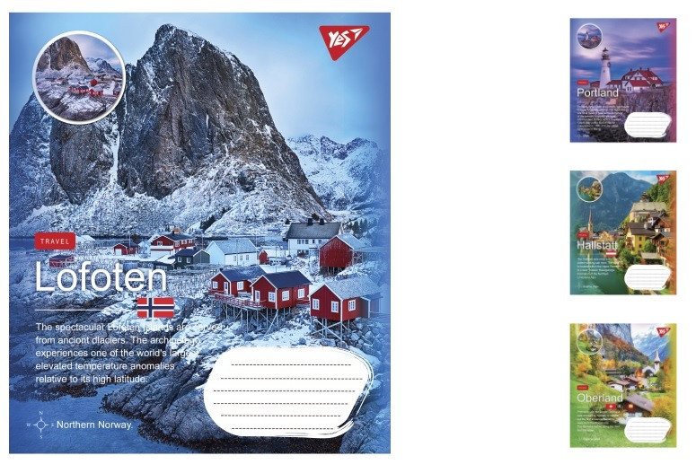 А5/60 кл. YES Northern travel, зошит дя записів 10 шт. у. уп. //, фото 1