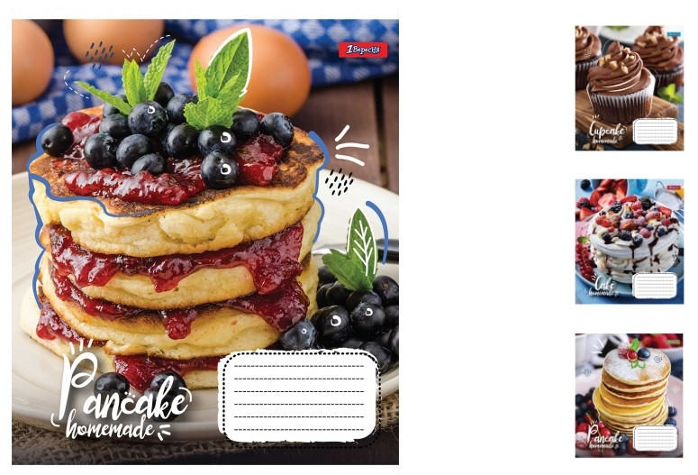 А5/96 лін. 1В Homemade cake, зошит дя записів 5 шт. у. уп. //, фото 1