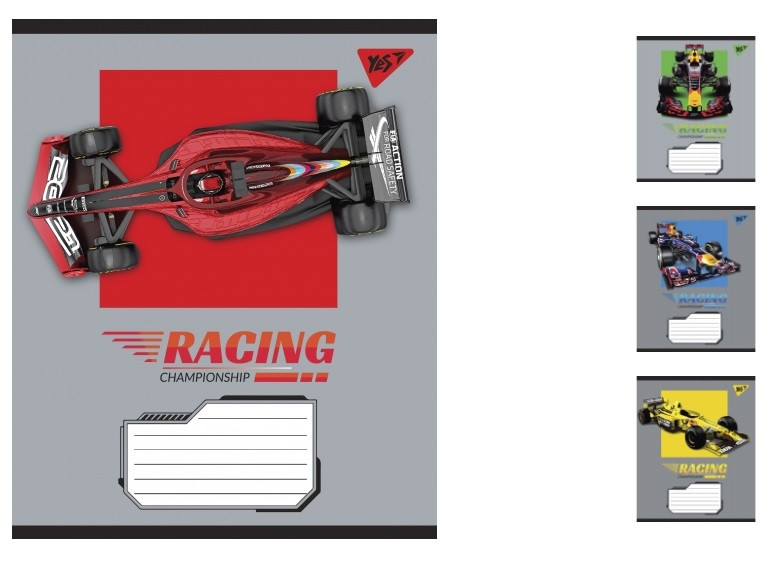 А5/24 кл. YES Racing championship, зошит учнів. 20 шт. уп. //, фото 1