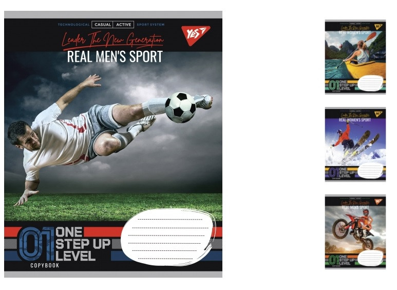 А5/36 кл. YES Real sport, зошит дя записів 15 шт. у уп. //, фото 1