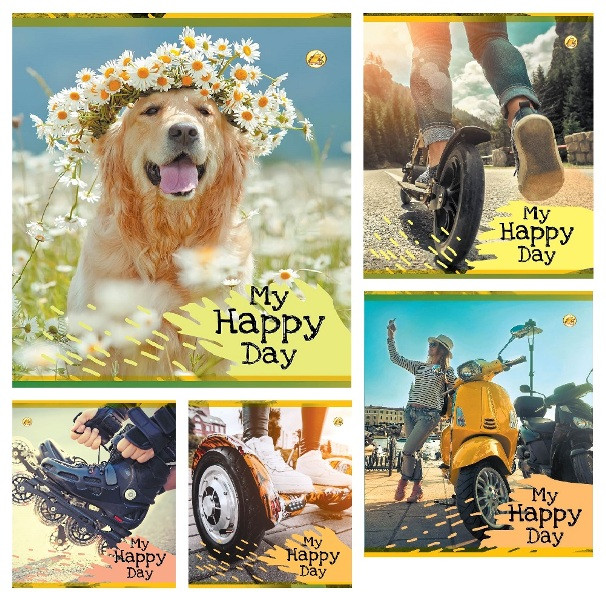 Зошит 48 арк.клітинка Тверда ТЕ21509 Щасливий день, 4к.,10/200 10 шт. у уп. Зошит, фото 1