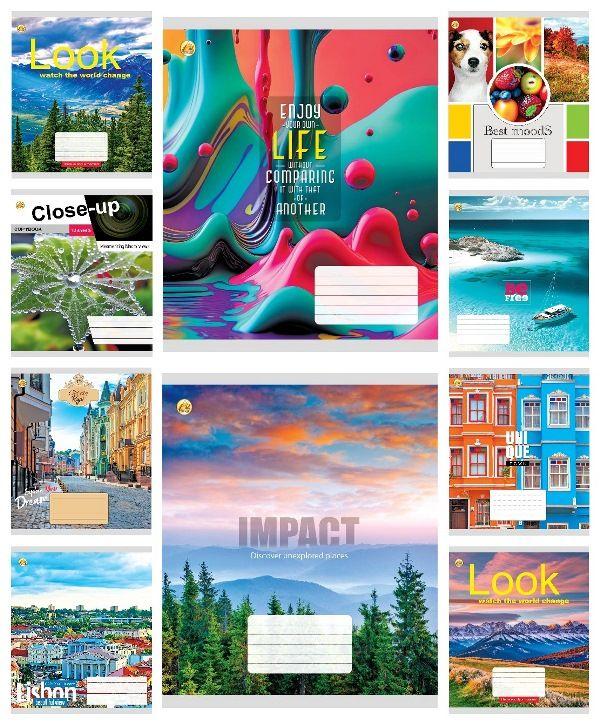 Зошит 18 арк.клітинка Тверда ТЕ41200 18КВ1 МІКС, 20 шт. в уп. /400/, 10к. Тетрада, фото 1