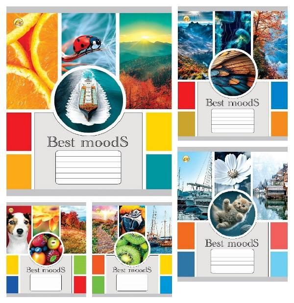 Зошит 18 арк.клітинка Тверда ТЕ41208 Настрій, 20 шт. в уп. /400/, 5к. Тетрада, фото 1