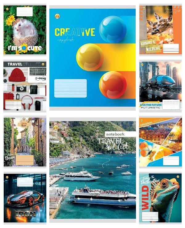 Зошит 36 арк. клітинка Люкс ТЕ11444 Мікс 1, 20 шт. в уп. /320/ 10к. Тетрада, фото 1