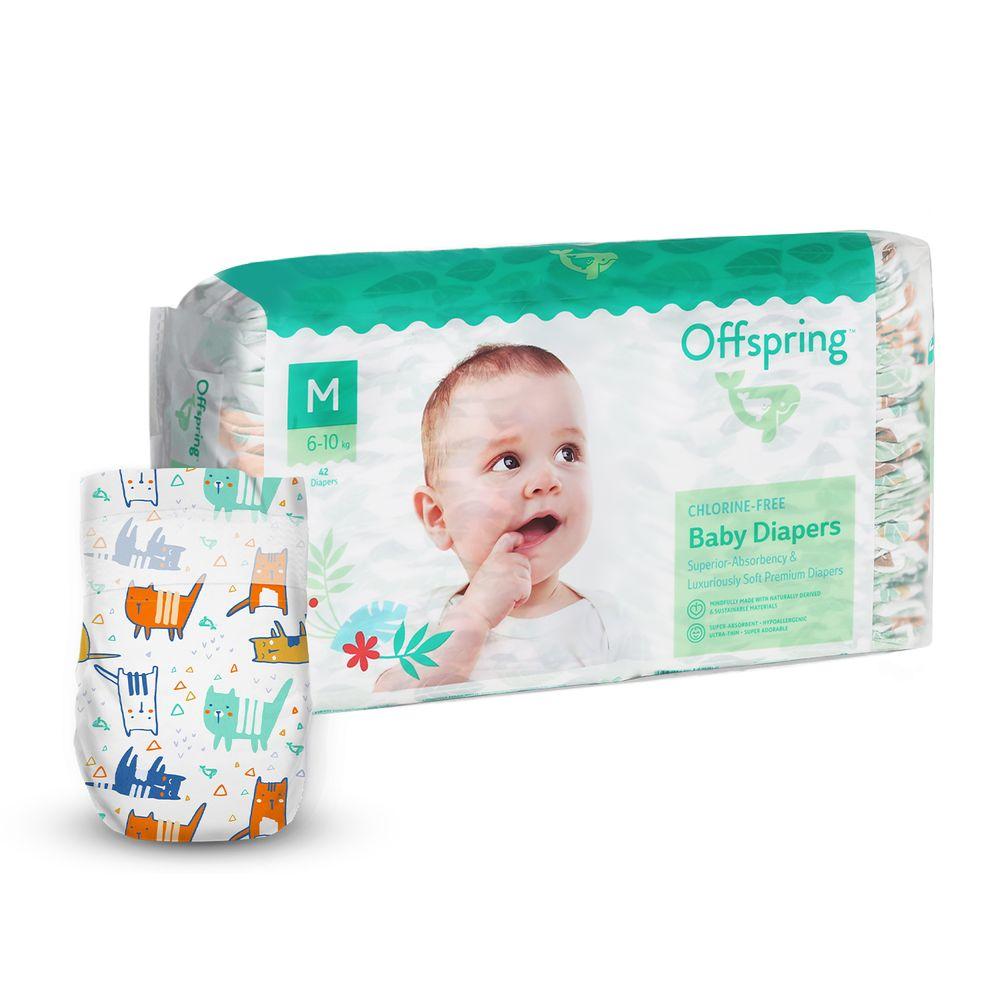 Підгузки Offspring Meow The Cat, розмір 3 (M), 6-10 кг, 42 шт., фото 1