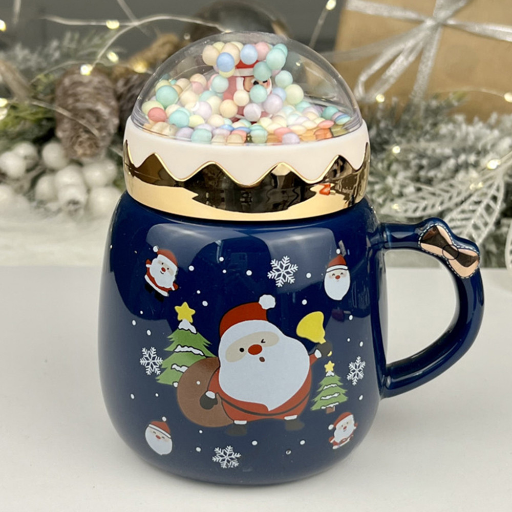 Новорічна кружка з закручуваною кришкою "Merry Christmas", 360мл, Синій