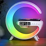 Розумна настільна бездротова лампа Bluetooth із зарядкою та будильником Smart Light Machine G63, фото 8