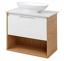 Тумба підвісна зі стільницею умивальником зі штучного каменю , різні розміри