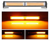 Стробоскоп LED COB 12-24V жовтий – 30 см, 6W, сигнальне світло для авто, спецтехніки, вантажівок