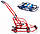 Дитячі санчата трансформер на коліщатках (висувні) Лелека з ручкою штовхачем складані Мрія, фото 6